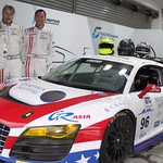 Danny Watts, left, Richard Meins, centre, and Frank YuFriday Free Practice - Intercontinental Le Mans Cup - Zhuhai, China. Nov. 5th 2010. © Jay Ashton / United Autosports