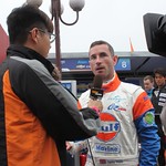 Danny Watts being interviewed by local TV