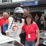 Richard Meins and a race fan