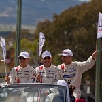 Saturday's drivers paradeRight to left - Frank Yu, Alain Li and Mark Patterson© Andrew 'Skippy' Hall